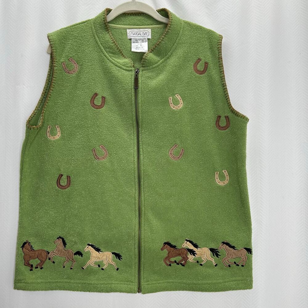 Mandal Bay green best horse embroidery equestrian ranch western horseshoe